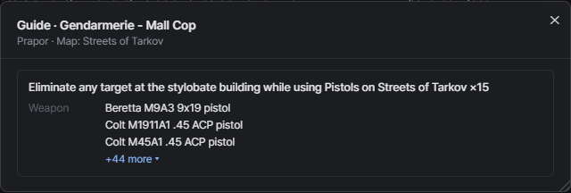 Allowed weapons